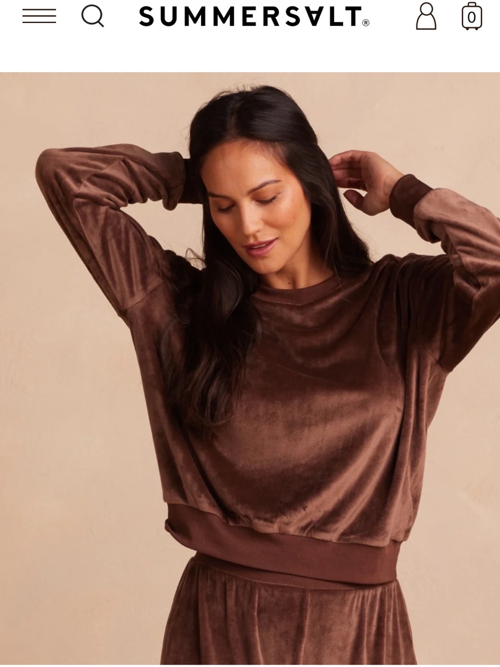 Summersalt Plush Velour Relaxed Crew & Velour Lounge Pant Set